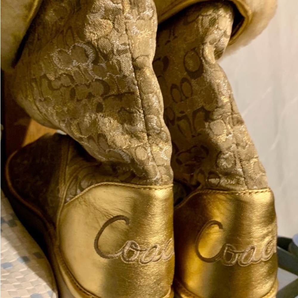 Coach WOMENS size 10 Gold Metallic Boots